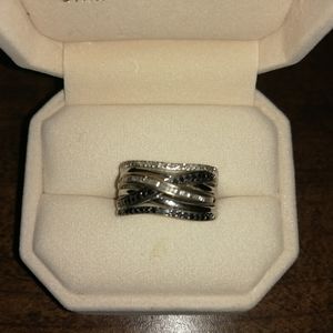 Black "& White Diamond Gladiator Ring